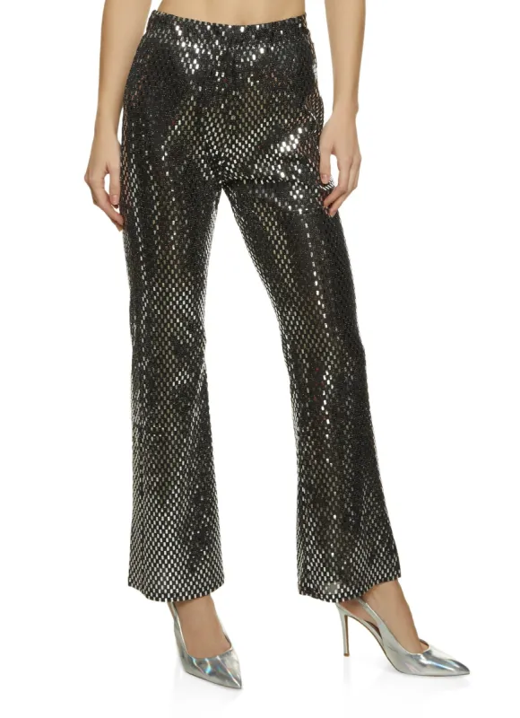 Foil High Waisted Flare Pants sold by Rainbow