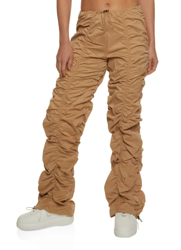 Nylon Ruched Drawstring Parachute Pants sold by Rainbow