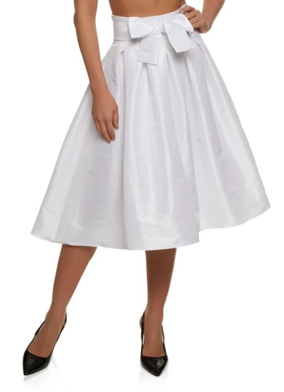 Nylon Belted Pleated Midi Skirt sold by Rainbow