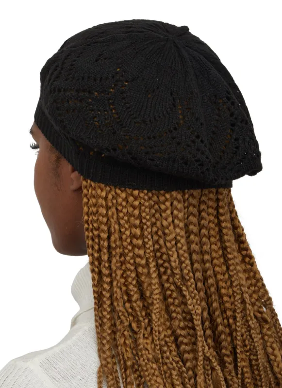 Heart Pointelle Knit Beret sold by Rainbow