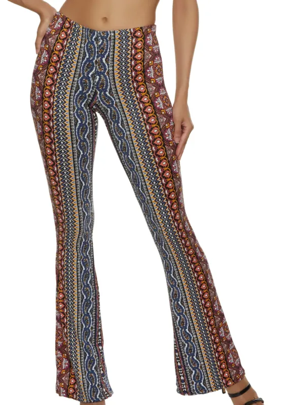 Border Print Flared Pants sold by Rainbow