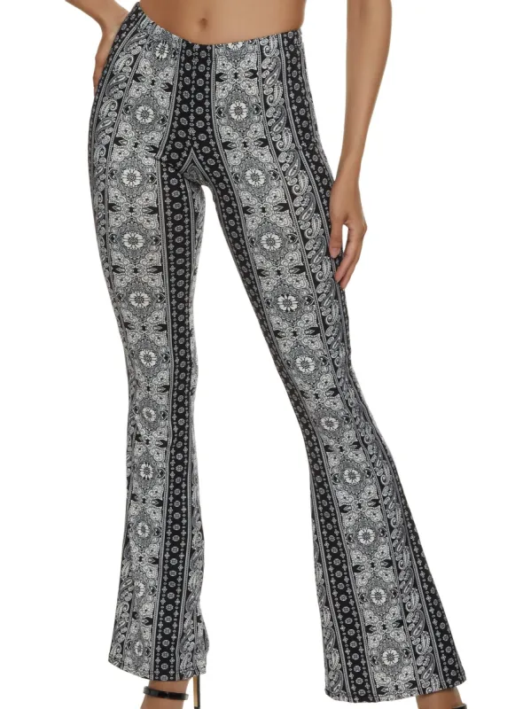 Border Print Flared Pants sold by Rainbow