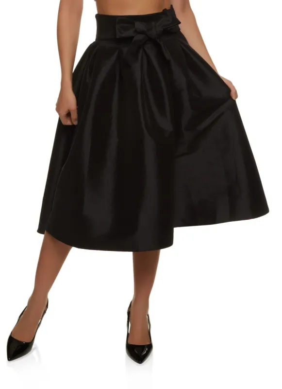 Nylon Belted Pleated Midi Skirt sold by Rainbow