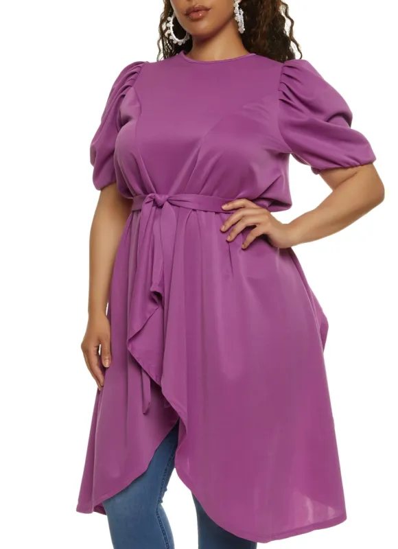 Plus Size Scuba Puff Sleeve Maxi Top sold by Rainbow