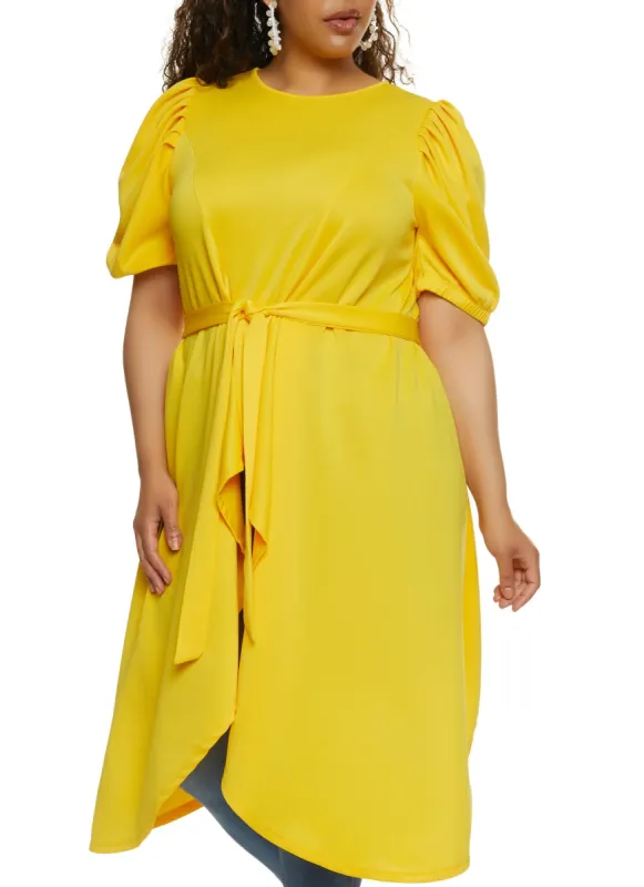 Plus Size Scuba Puff Sleeve Maxi Top sold by Rainbow