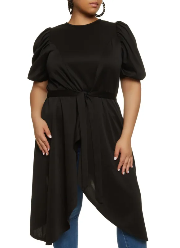 Plus Size Scuba Puff Sleeve Maxi Top sold by Rainbow