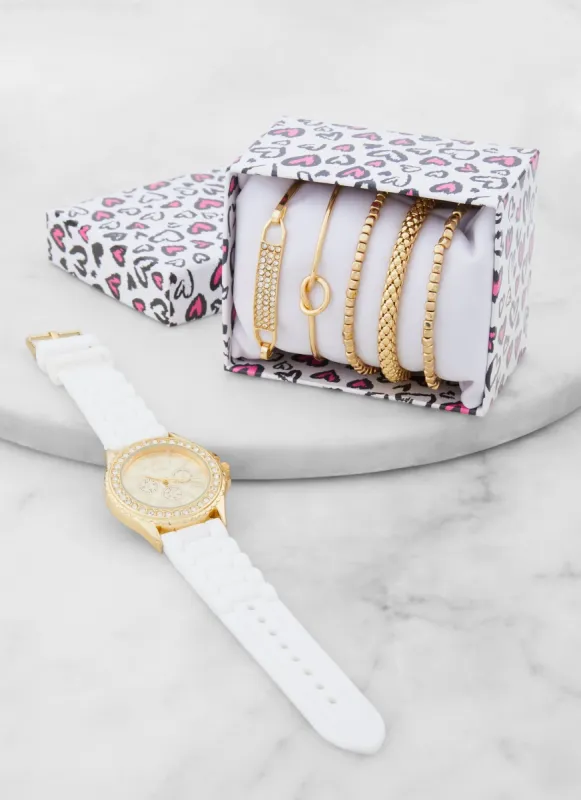 Assorted Stretch Bracelet and Analog Watch Set sold by Rainbow