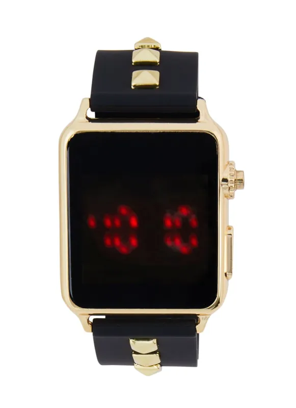Silicone Studded Strap Digital Watch sold by Rainbow