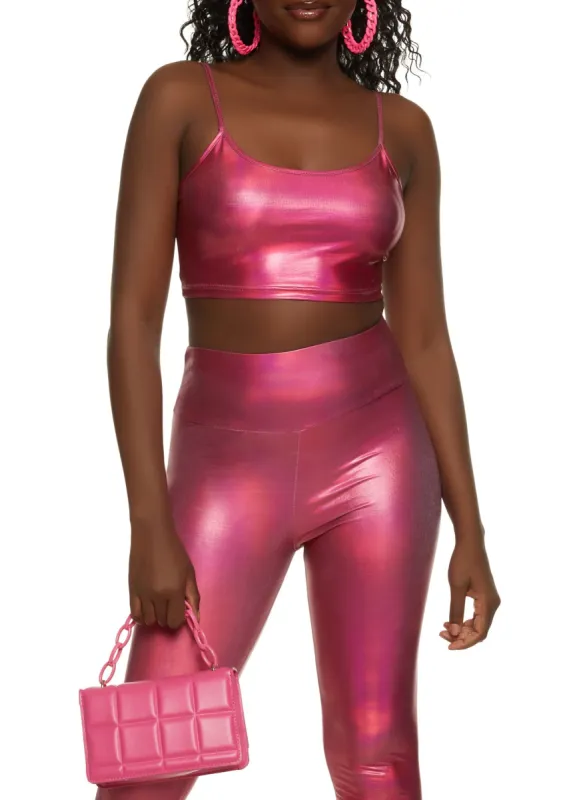 Faux Leather Cropped Cami sold by Rainbow