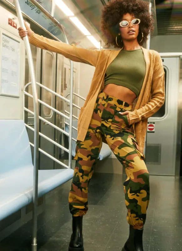 Tapered Leg Cargo Pocket Pants sold by Rainbow