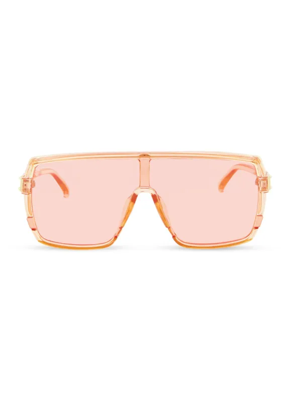 Metallic Trim Ombre Shield Sunglasses sold by Rainbow
