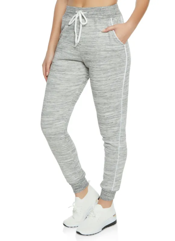 Marled Contrast Side Trim Joggers sold by Rainbow