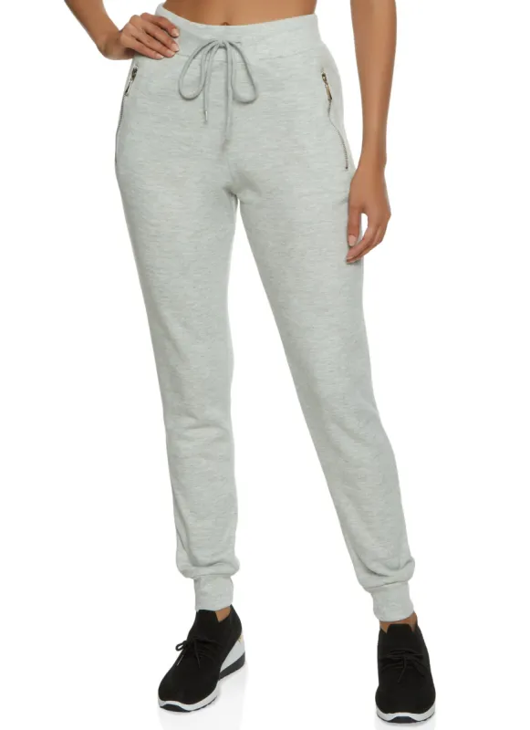 Fleece Zip Pocket Drawstring Joggers sold by Rainbow