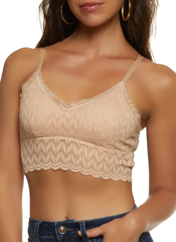 Scalloped Trim Lace Bralette Top sold by Rainbow
