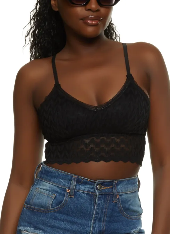 Scalloped Trim Lace Bralette Top sold by Rainbow