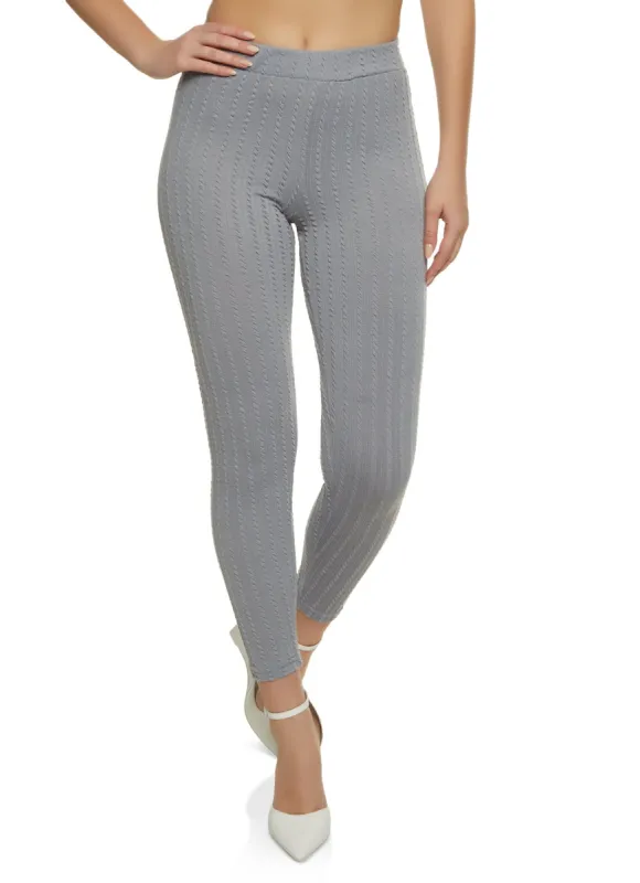 High Waist Textured Knit Leggings sold by Rainbow