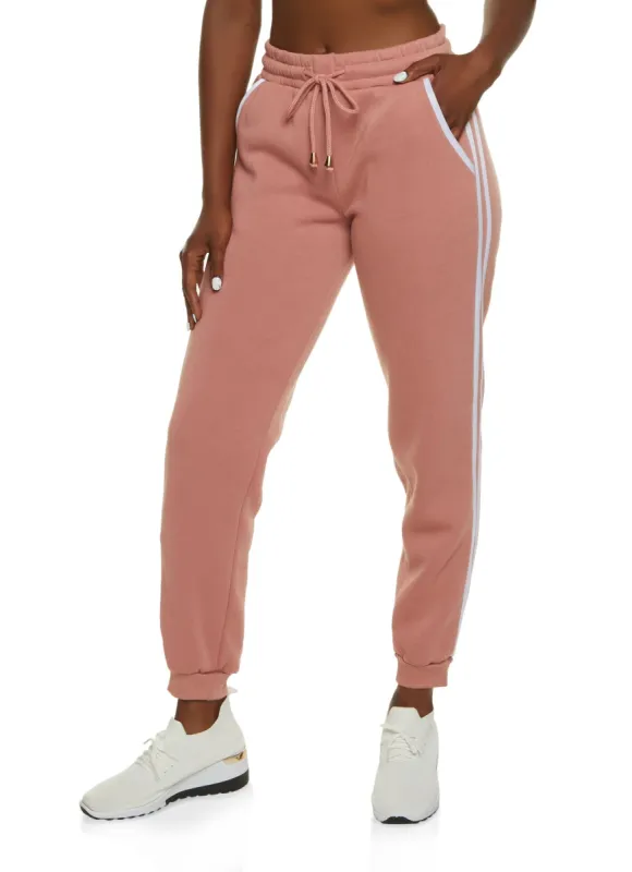 Side Striped Fleece Joggers sold by Rainbow