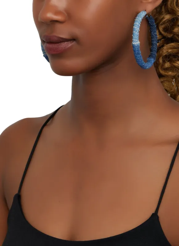 Denim Hoop Earrings made by Rainbow