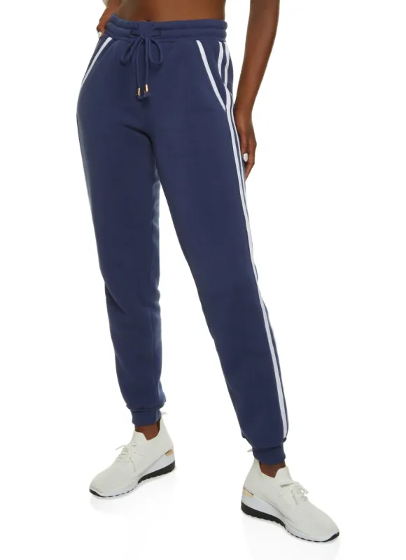 Side Striped Drawstring Joggers sold by Rainbow