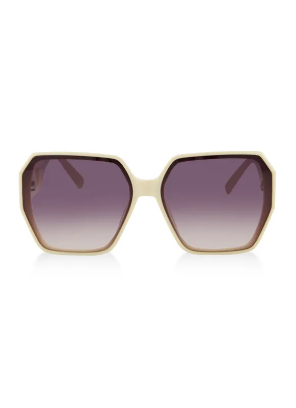 Cut Out Metallic Detail Temple Sunglasses sold by Rainbow