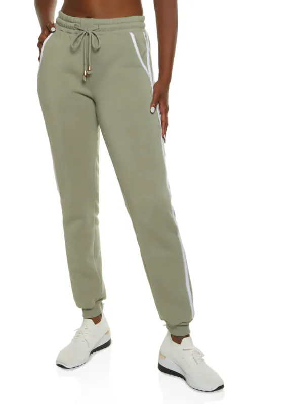 Side Striped Drawstring Joggers sold by Rainbow