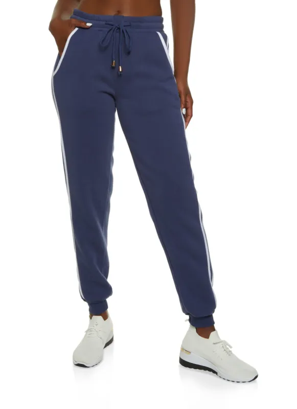 Side Striped Fleece Joggers sold by Rainbow