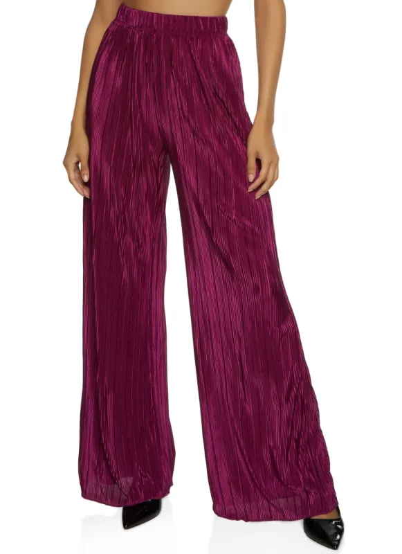 Plisse Wide Leg Pants sold by Rainbow