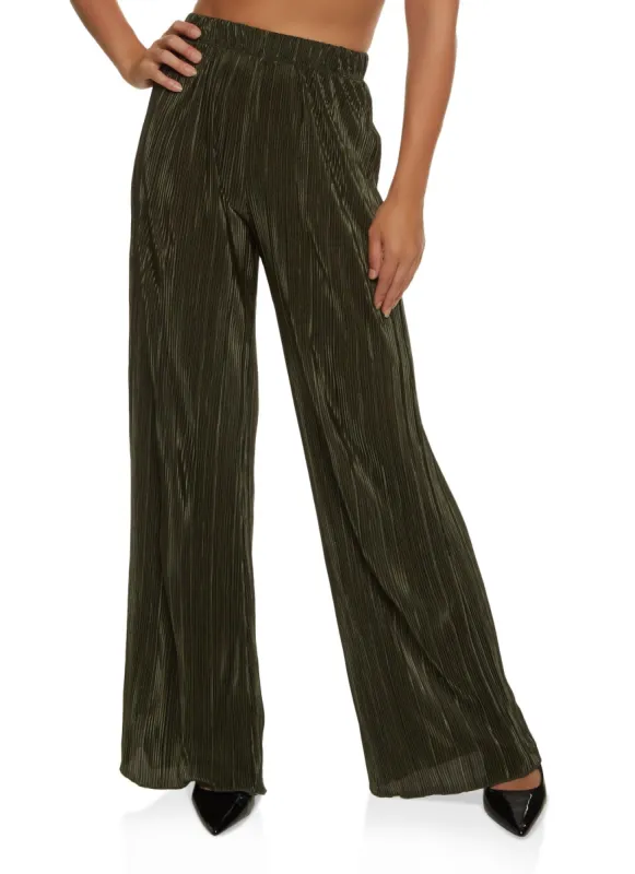 Plisse Wide Leg Pants sold by Rainbow