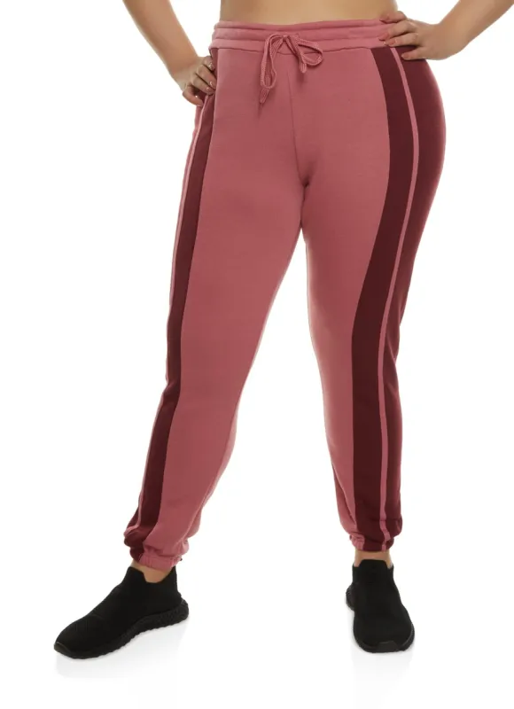 Plus Size Side Stripe Sweatpants sold by Rainbow