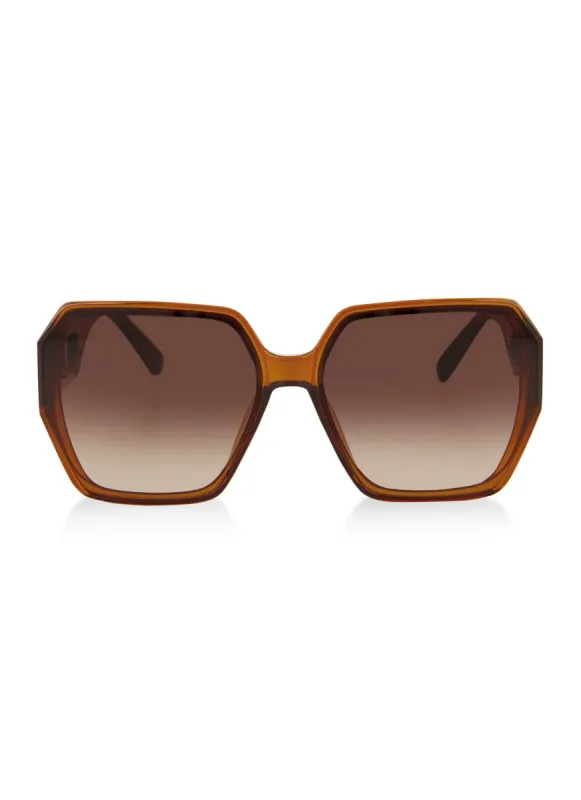 Cut Out Metallic Detail Temple Sunglasses sold by Rainbow