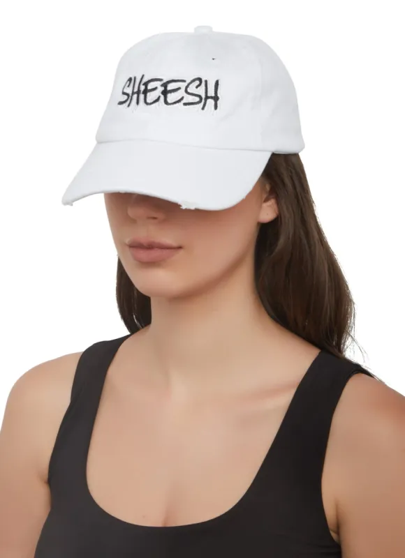 Sheesh Embroidered Distressed Baseball Cap sold by Rainbow