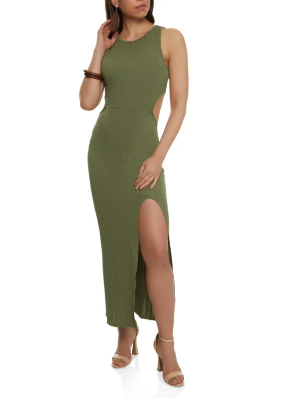 Cut Out Open Back Tank Maxi Dress sold by Rainbow