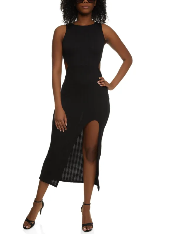 Cut Out Open Back Tank Maxi Dress sold by Rainbow