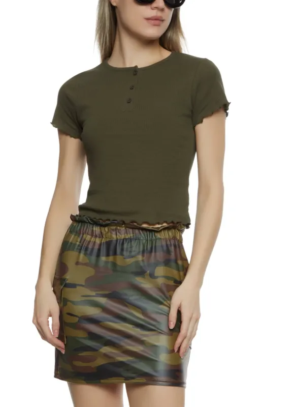Lettuce Edge Short Sleeve Henley Tee sold by Rainbow