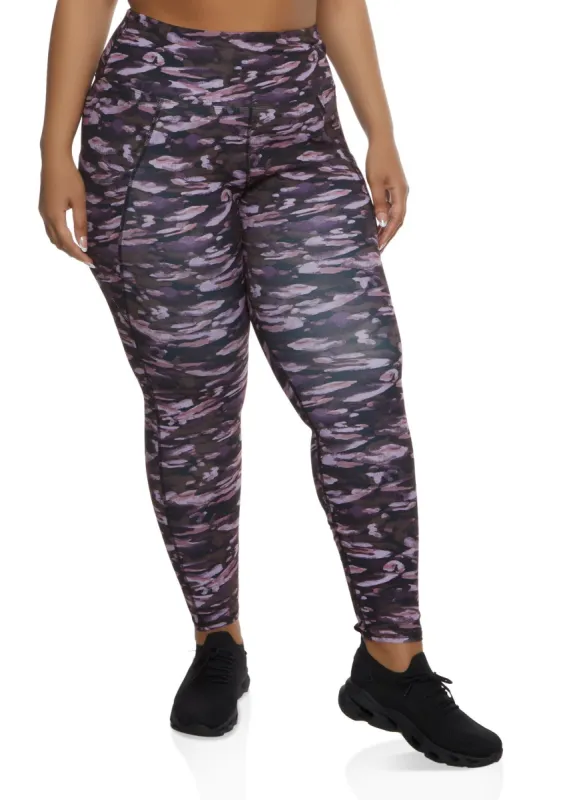 Plus Size Printed High Waist Leggings sold by Rainbow