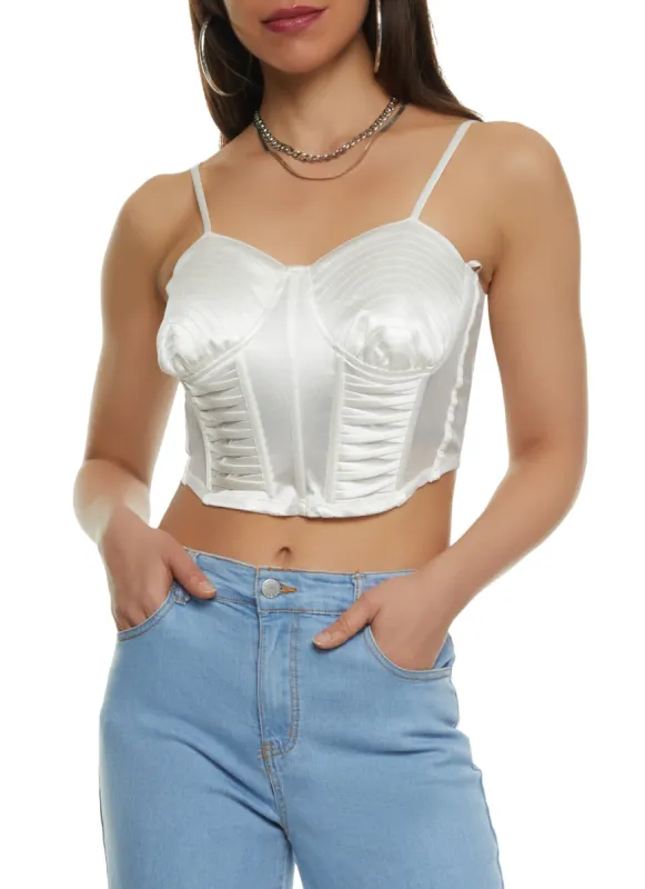 Mesh Detail Crop Bustier Top sold by Rainbow