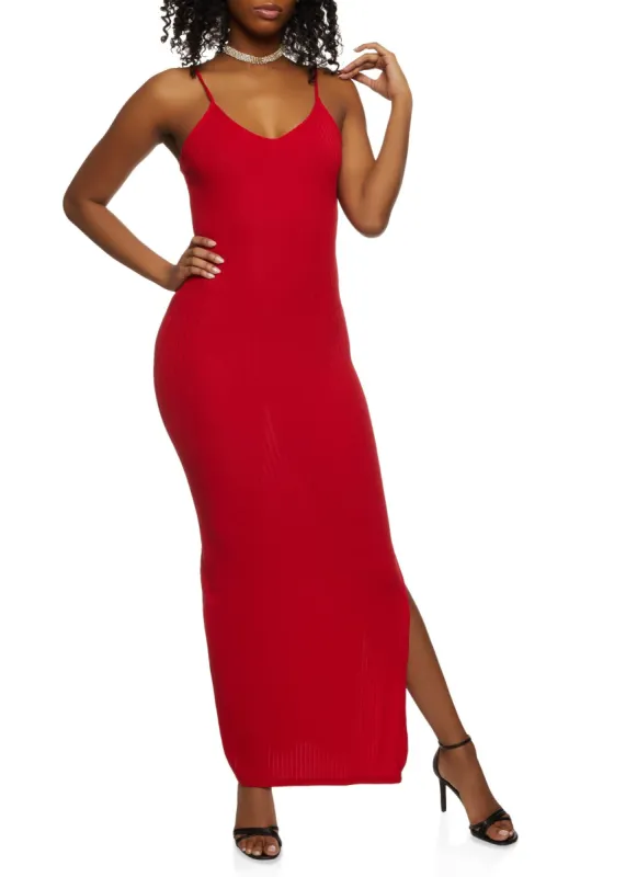 Rib Knit Cami Maxi Dress sold by Rainbow