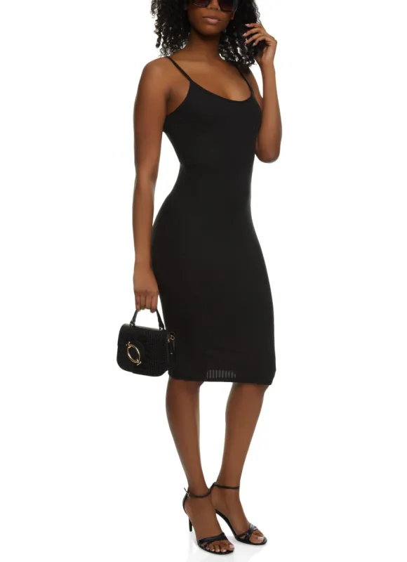 Rib Knit Scoop Neck Midi Dress sold by Rainbow