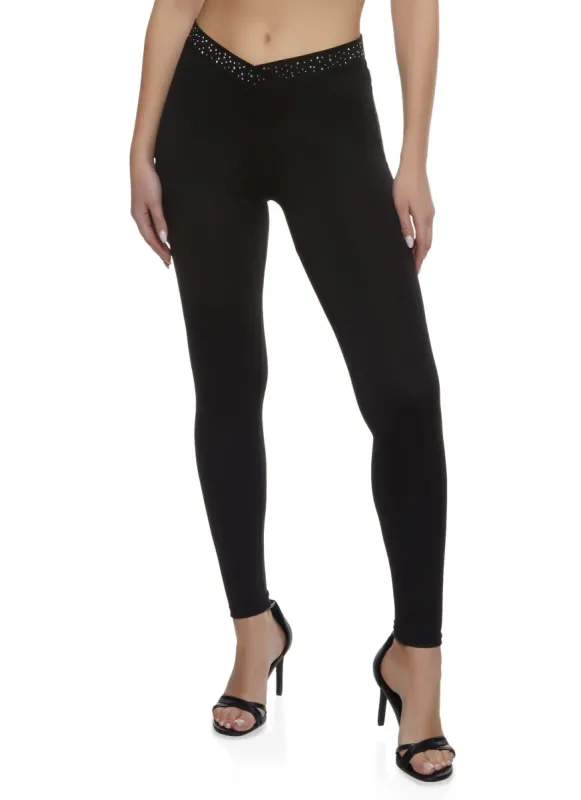 Embellished Trim Leggings sold by Rainbow