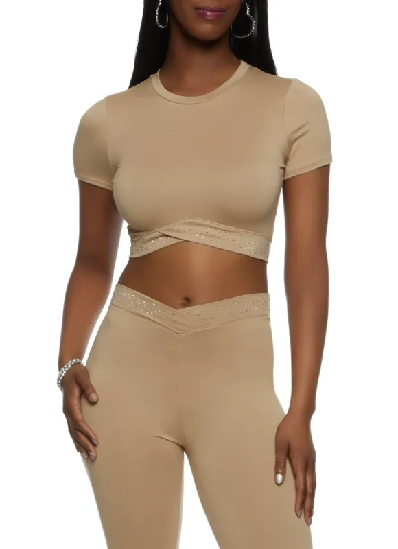 Embellished Trim Crop Top sold by Rainbow