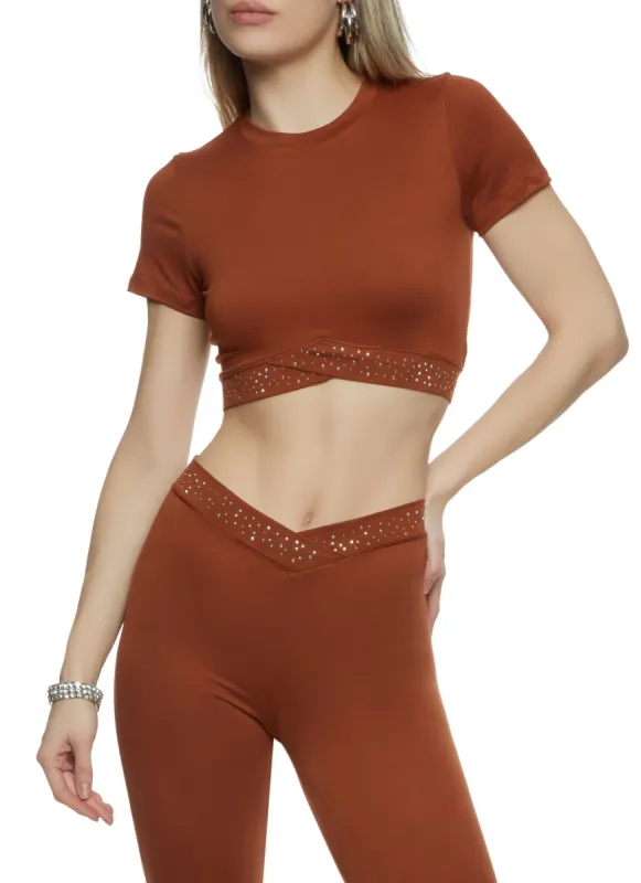 Embellished Trim Crop Top sold by Rainbow