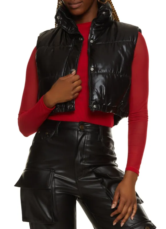 Faux Leather Cropped Vest sold by Rainbow