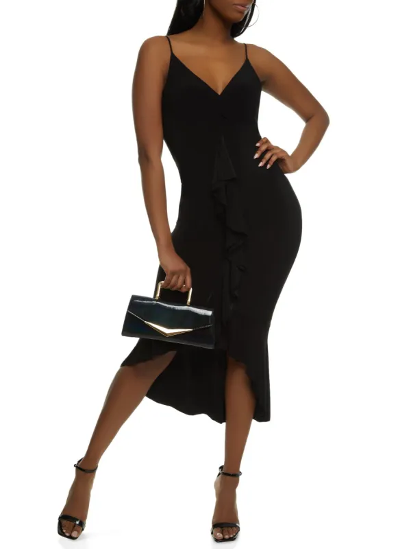 Ruffled High Low Flounce Hem Dress sold by Rainbow