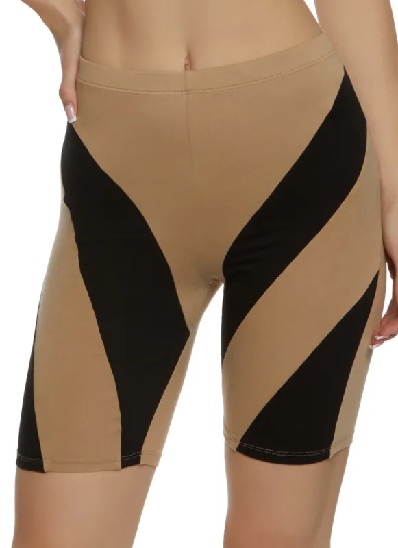 Color Blocked Biker Shorts sold by Rainbow