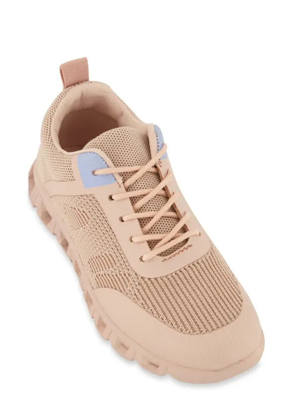 Textured Sole Lace Up Sneakers sold by Rainbow
