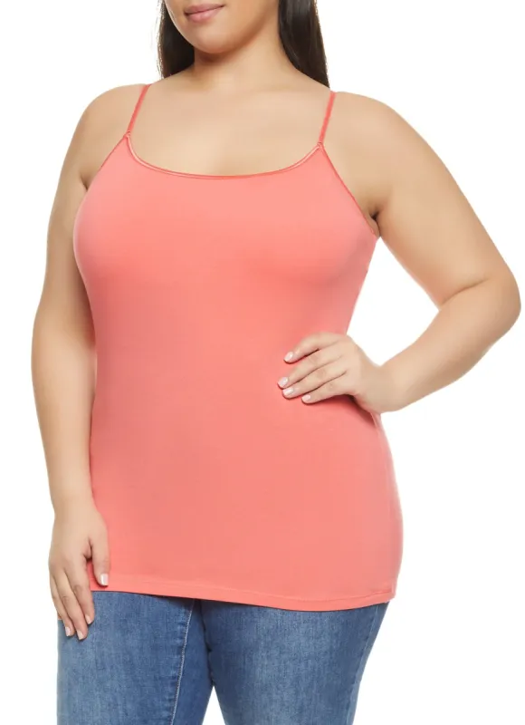 Plus Size Basic Cotton Scoop Neck Cami sold by Rainbow