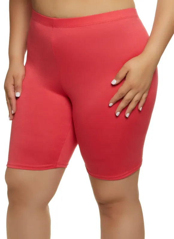 Plus Size Solid Biker Shorts sold by Rainbow