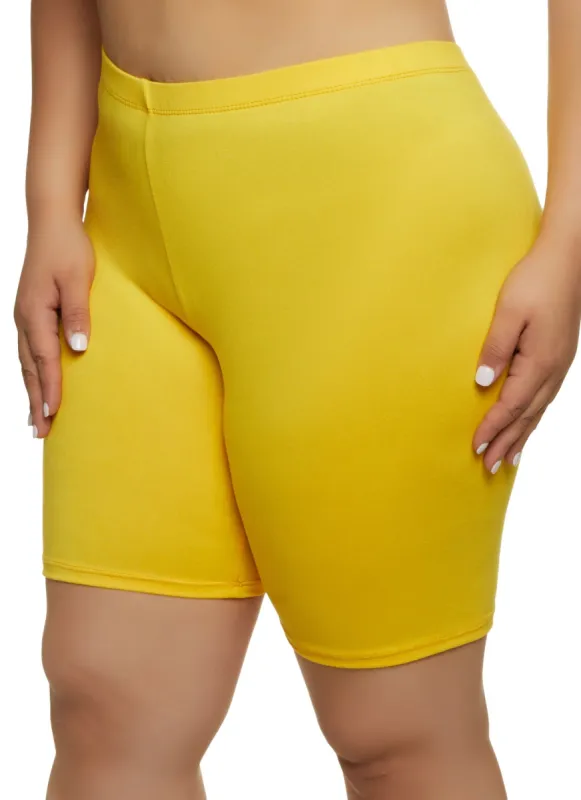 Plus Size Solid Biker Shorts sold by Rainbow