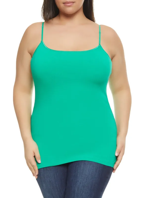Plus Size Basic Cotton Scoop Neck Cami sold by Rainbow