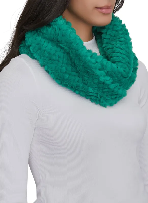 Textured Faux Fur Cowl Scarf sold by Rainbow